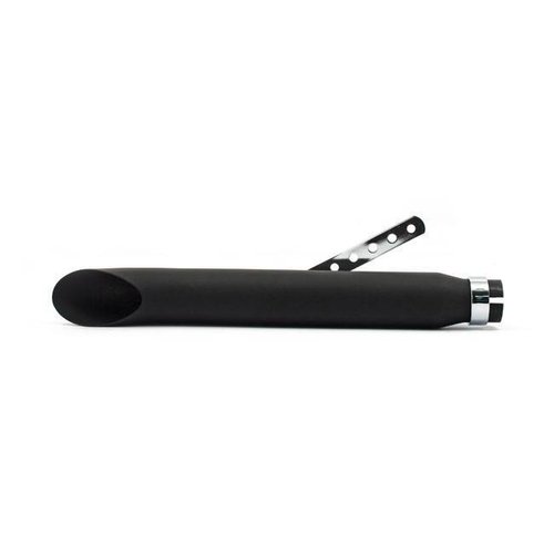Emgo Slash Cut Zwarte Stalen Demper 19 Inch Met Bevestigingsbeugel, 45 mm Inlaat Verkleinbaar Tot 38-44.5 mm
