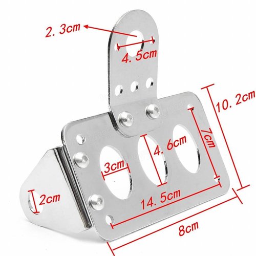 Support de plaque chromé + éclairage type "Steampunk"