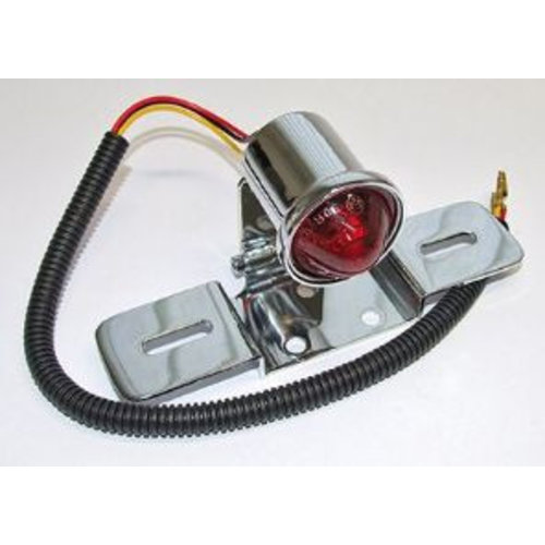 Emgo Piloto Trasero Atomic Chrome con Luz de Freno y Luz de Matrícula Integradas - Cafe Racer Style