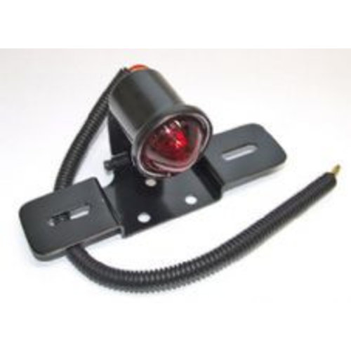 Emgo Zwart Atomic Achterlicht voor Cafe Racer-stijl motoren met scharnierbare bevestiging en geïntegreerd rem- en kentekenlicht