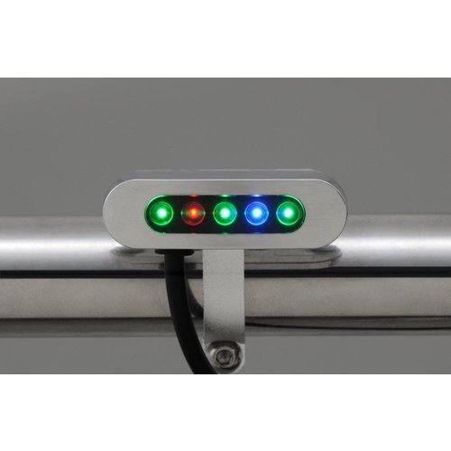 Daytona Chrome Micro Indicator Light Unit with 5 LED Display for 22 mm (7/8") and 1-inch Handlebars