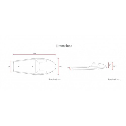C.Racer Selle noire Café Racer "Future" Tuck n' Roll Type 2