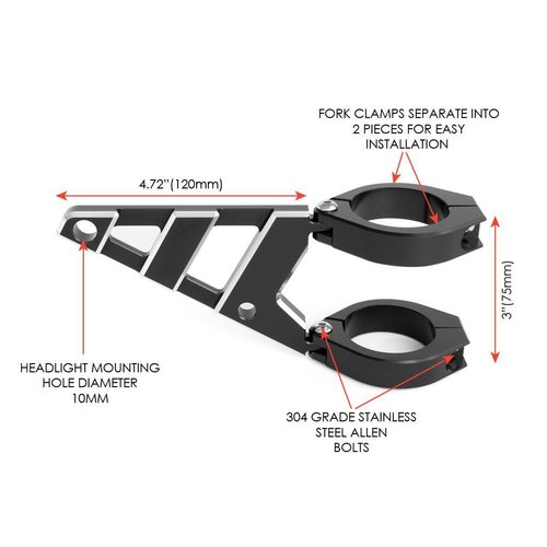 Support de phare avant "Contrast" haut de gamme