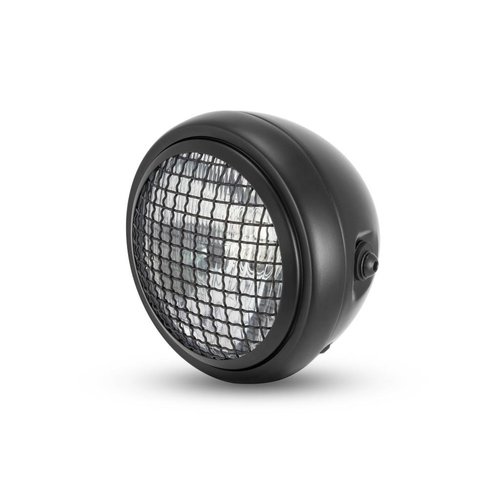 Phare avant noir Scrambler 6" avec grille