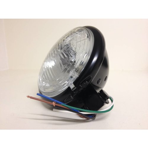 5.75" Bates Headlamp H4, black, E-mark