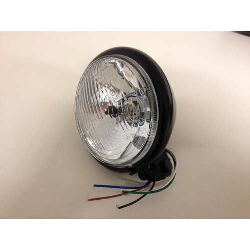 5.75" Bates Headlamp H4, black, E-mark