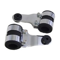 Cafe Racer Chrome Koplamphouders voor 35/36 mm Voorvorken met Rubberen Inzetstukken
