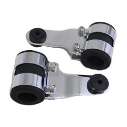 Cafe Racer Supporti Faro Cromati per Forcelle da 35/36 mm con Inserti in Gomma