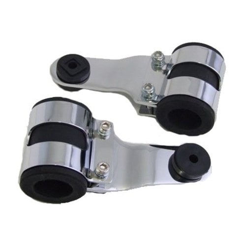 Emgo Cafe Racer Chrome Koplamphouders voor 35/36 mm Voorvorken met Rubberen Inzetstukken