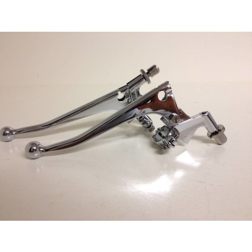 Emgo 7/8" / 22mm Universal Clutch & Brake Lever Set with 1-1/16" Pivot Centres, Chrome Finish