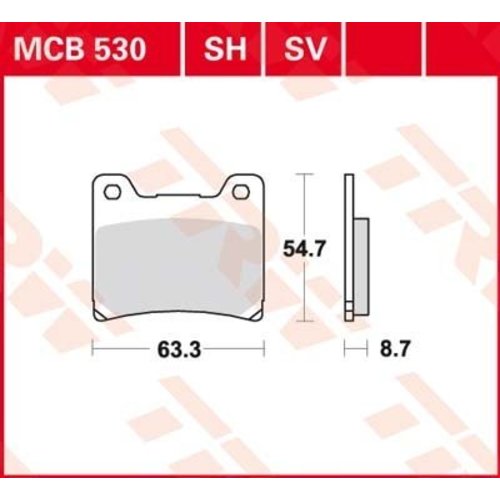 TRW MCB 530 Rear Brake Pads - Yamaha TDM 850