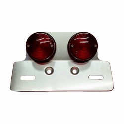 Piloto Trasero Redondo Cafe Style Doble con Soporte Alu