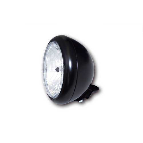 7" Oldskool Cafe Racer Koplamp Mat Zwart