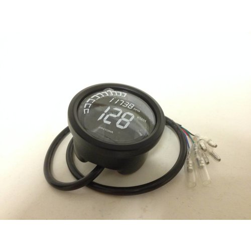 Daytona Digitale Snelheidsmeter & Toerenteller VELONA met Zwarte Behuizing, 60 mm, Inclusief Montagebeugel