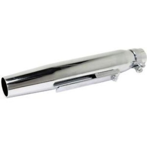 Emgo Silenciador Universal Cromado Cónico 38 mm - 44.4 mm con Soporte de Montaje y Abrazadera, Longitud 406 mm