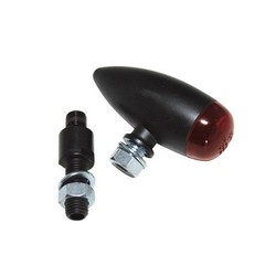 LED MICRO-BULLET Tail Light, Black, RED lens