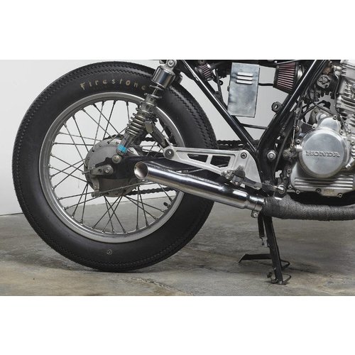 Emgo Silenciador Slash Cut Shorty Cromado 38 mm - 45 mm con Baffle Extraíble