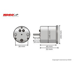 KOSO (15,000 RPM/48 mm) GP style Universal Tachometer - White