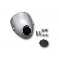 5.75" Vintage H4 Headlight With 60 mm Gauge Hole, Chrome, E-Marked