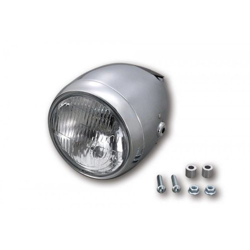 Daytona 5.75" Vintage H4 Koplamp Met 60 mm Meteropening, Chroom, E-Goedgekeurd