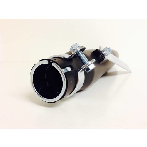 Emgo Silenciador Cónico de Acero Negro con Soporte de Montaje - Entrada 38mm / 44.4mm, Longitud 406mm
