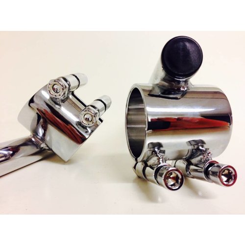 Emgo 35MM Silver Anodised Alloy Clipons