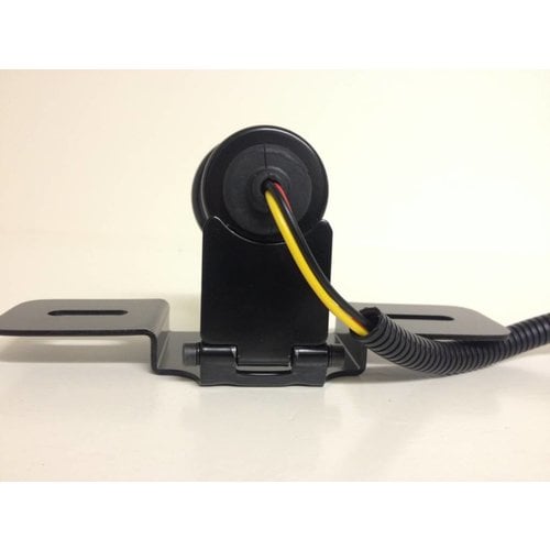 Emgo Black Atomic Tail Light for Cafe Racer Style Motorcycles with Hinge-Adjustable Mount and Integrated Brake and Plate Light