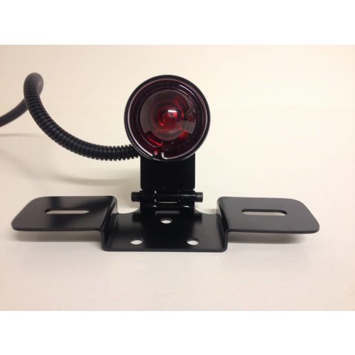 Emgo Feu arrière Atomic noir pour motos style Cafe Racer avec support orientable et feu stop/plaque intégré