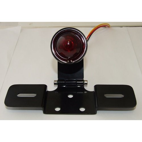 Emgo Feu arrière Atomic noir pour motos style Cafe Racer avec support orientable et feu stop/plaque intégré