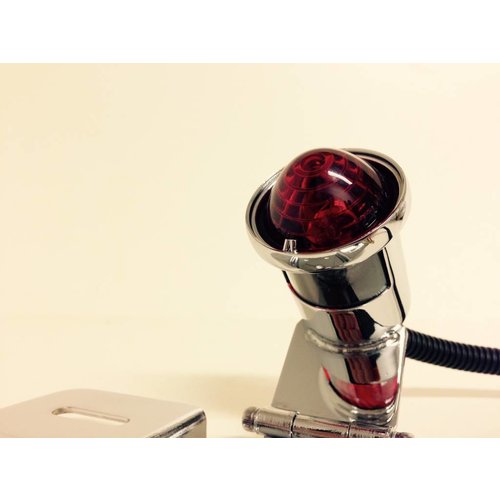 Emgo Fanale Posteriore Atomic Chrome con Luce Stop e Luce Targa Integrate - Cafe Racer Style