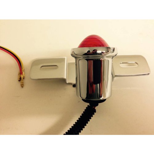 Emgo Fanale Posteriore Atomic Chrome con Luce Stop e Luce Targa Integrate - Cafe Racer Style