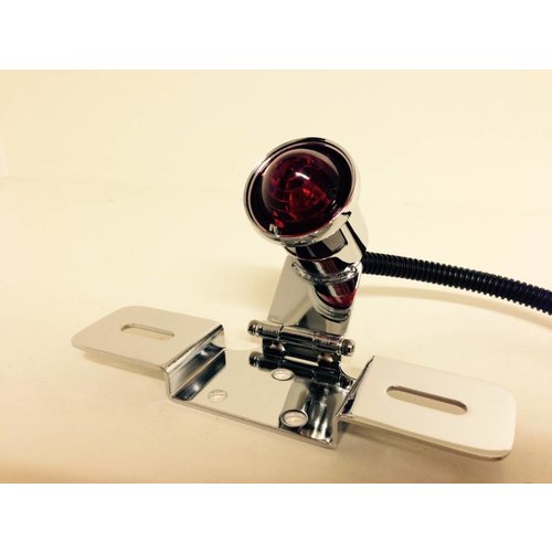 Emgo Feu Arrière Atomic Chrome avec Feu Stop et Éclairage de Plaque Intégrés - Cafe Racer Style
