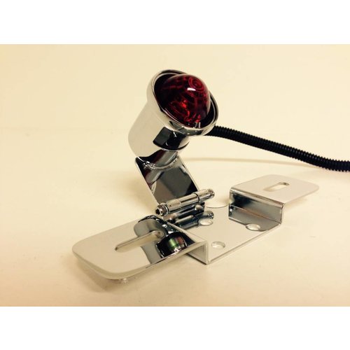Emgo Feu Arrière Atomic Chrome avec Feu Stop et Éclairage de Plaque Intégrés - Cafe Racer Style