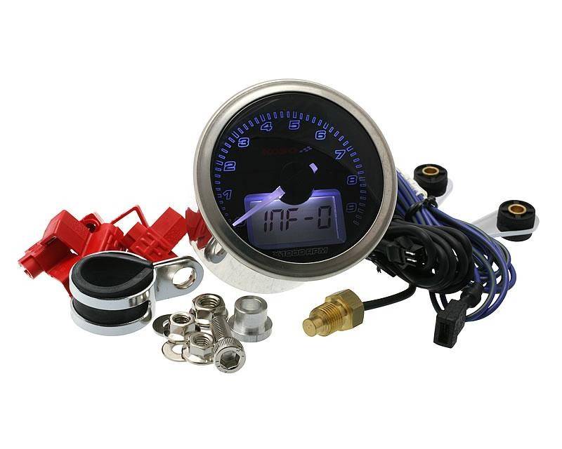 D55 GP Style Tachometer (max 160 kmh, schwarz, blau beleuchtet), mit ABE