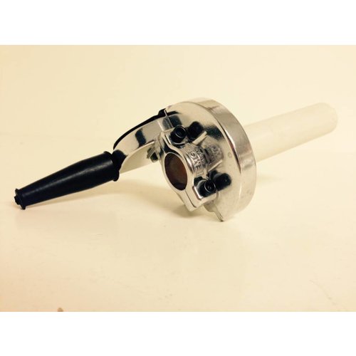 Emgo Snelwerkende Gashendel 7/8" (22 mm) voor Stuur met 90 Graden Kabeluitgang, Gepolijst Aluminium, Enkele Kabel