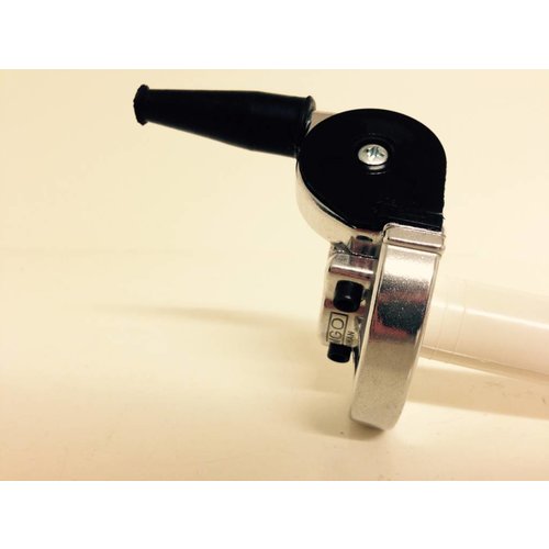 Emgo Schnellgasgriff 7/8" (22 mm) Lenker mit 90 Grad Kabelausgang, Poliertes Aluminium, Einfachzug