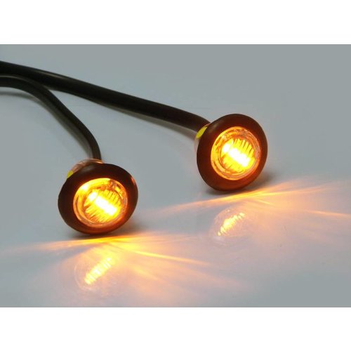 Amber 12V ronde vlakke minirichtaanwijzigers-LED
