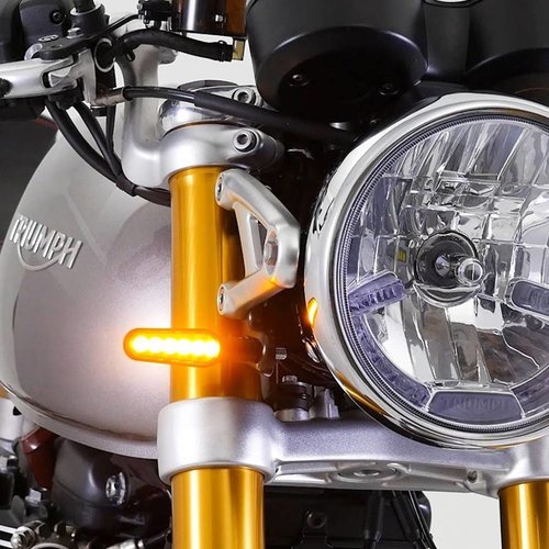 Daytona D-Light Stellar Sequentiële LED Knipperlichten - Zwarte Aluminium Behuizing met Helder Glas, M8 Bevestiging, E-goedgekeurd, Gemaakt in Japan
