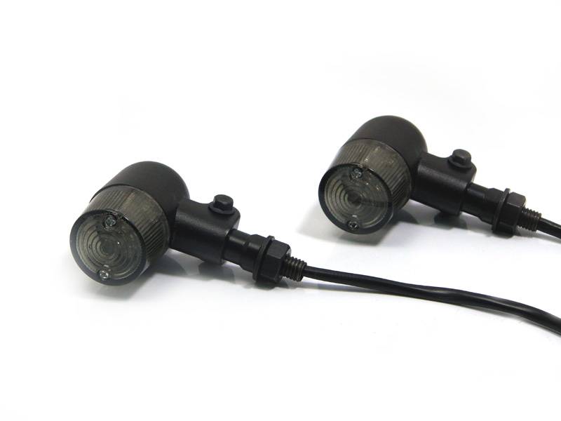 Black Classic Barrel LED Turn Signals - CafeRacerWebshop.com