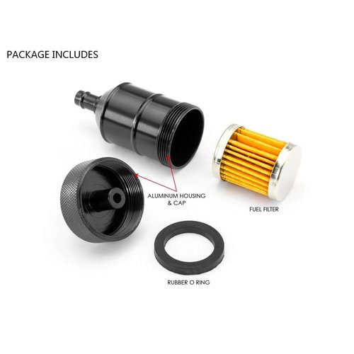 CNC-machined Aluminium Fuel Filter (Choose your colour)