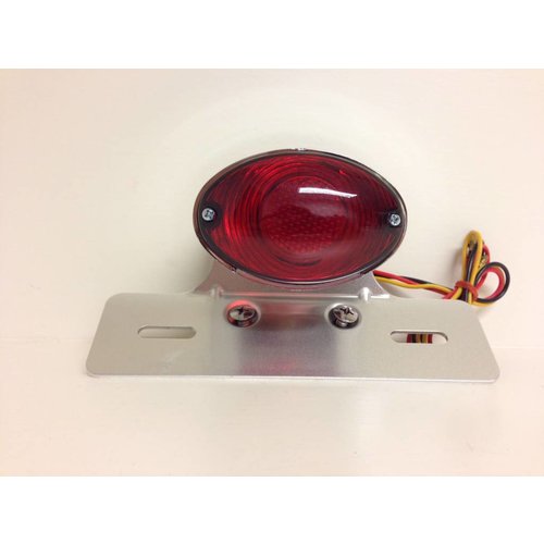 Cat Eye Chrome Tail Light with Plate Holder
