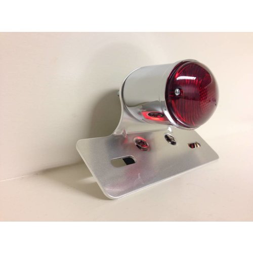 Cat Eye Chrome Tail Light with Plate Holder