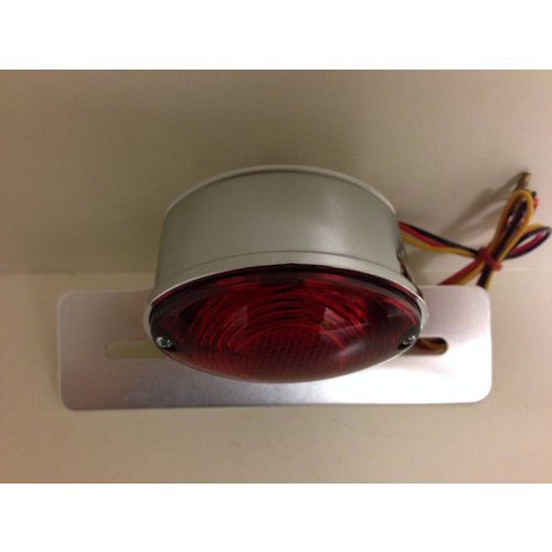 Cat Eye Chrome Tail Light with Plate Holder