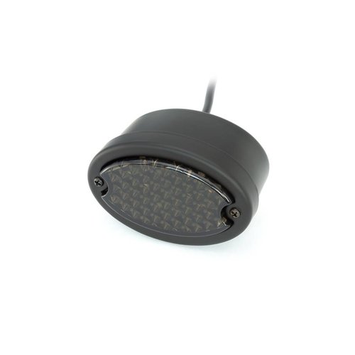 Metal oval light (smoke /red, matt black)