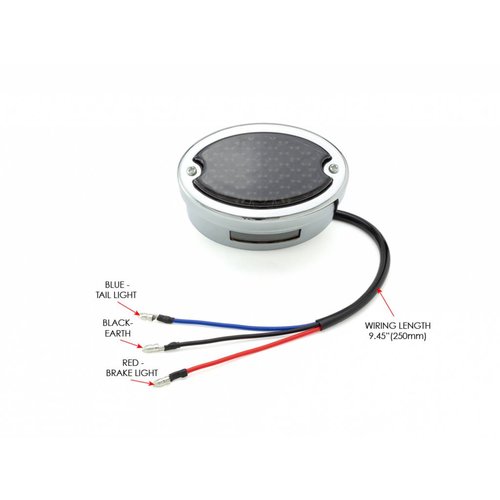 Metal oval light (smoke red, chrome)