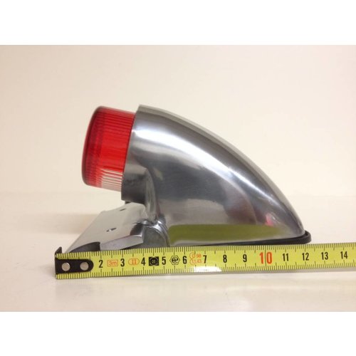Emgo Sparto Replica Tail Light in Polished Alloy with Integral Number Plate Mount