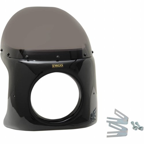 Emgo Kit Cupolino Viper Cafe Racer in Gloss Black con Parabrezza Fumé e Kit di Montaggio Universale
