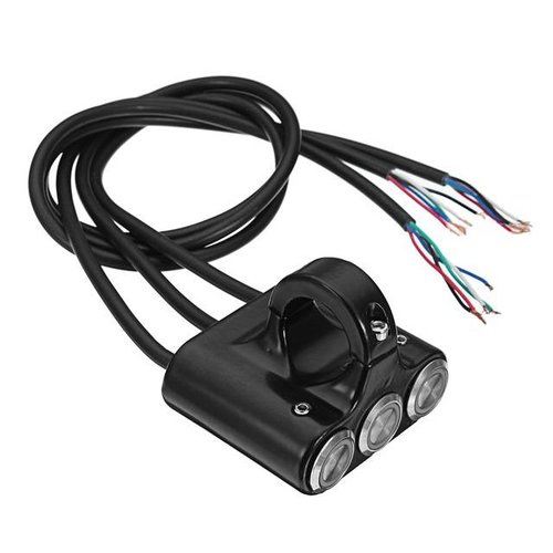 CNC zwarte 3-knops stuurschakelaar 22 mm (zwart - gepolijst)