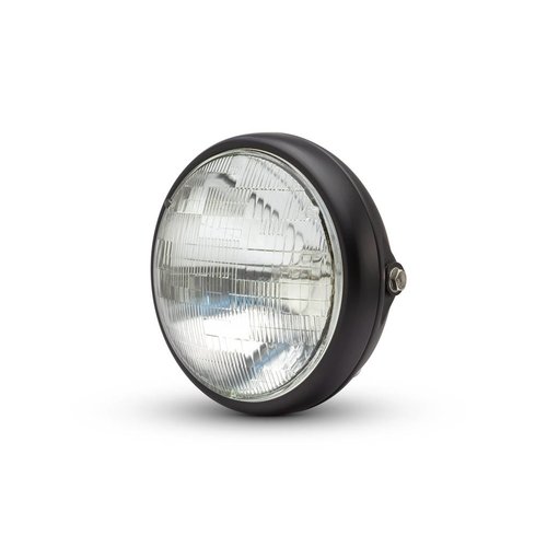 Phare universel "Shorty" en métal noir mat 7" - lampe scellée 12v / 55w