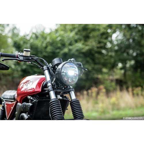 7 "Multi LED Scheinwerfer + Blinker Schwarz